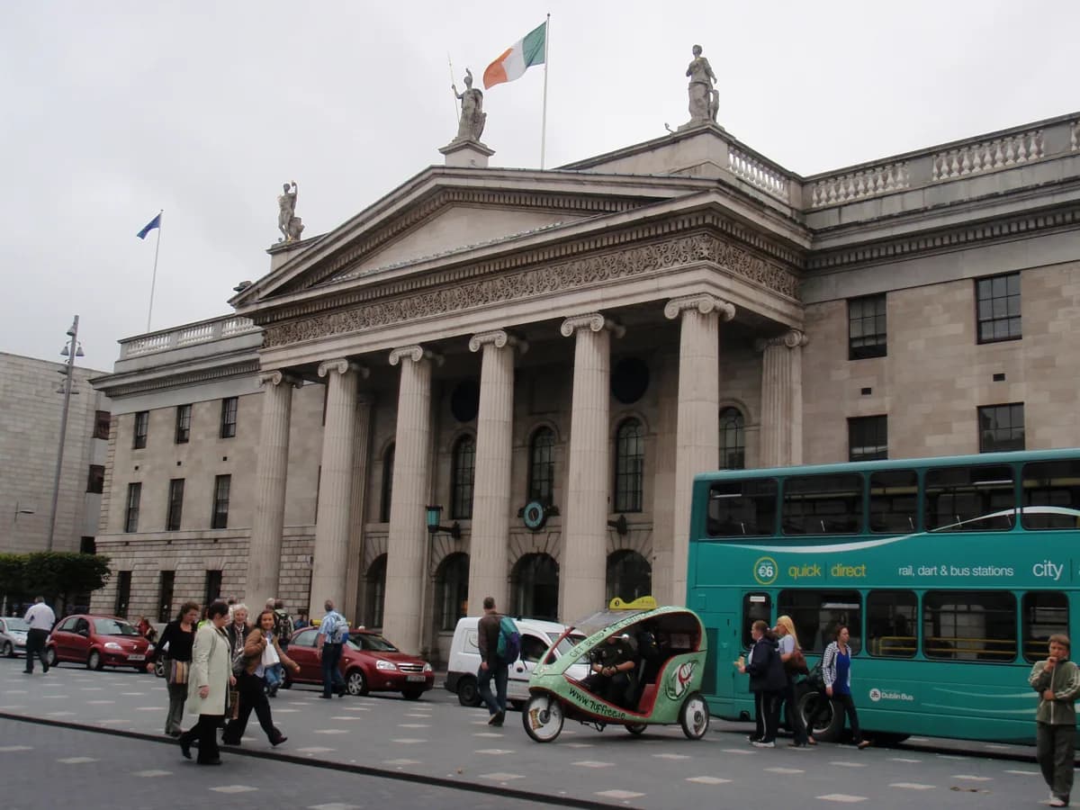 The GPO and O'Connell Street in Dublin