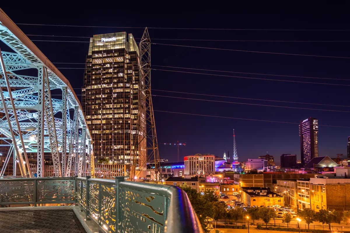 The pedestrian bridge in Nashville
