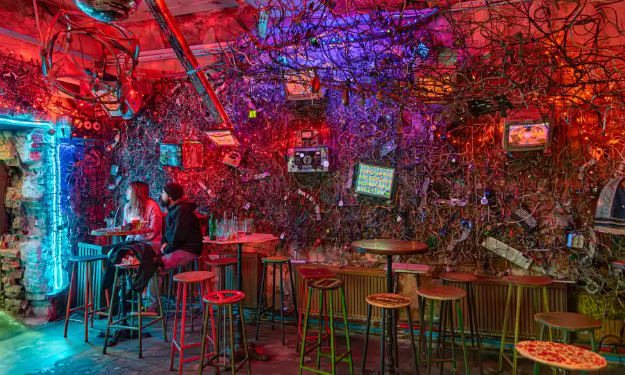 The ruin bars of the Jewish Quarter in Budapest