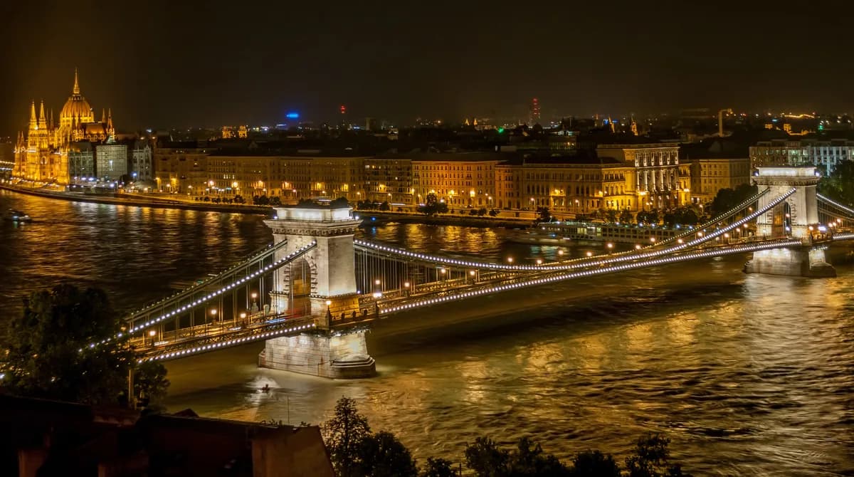 Walk the Chain Bridge & the Danube promenade in Budapest
