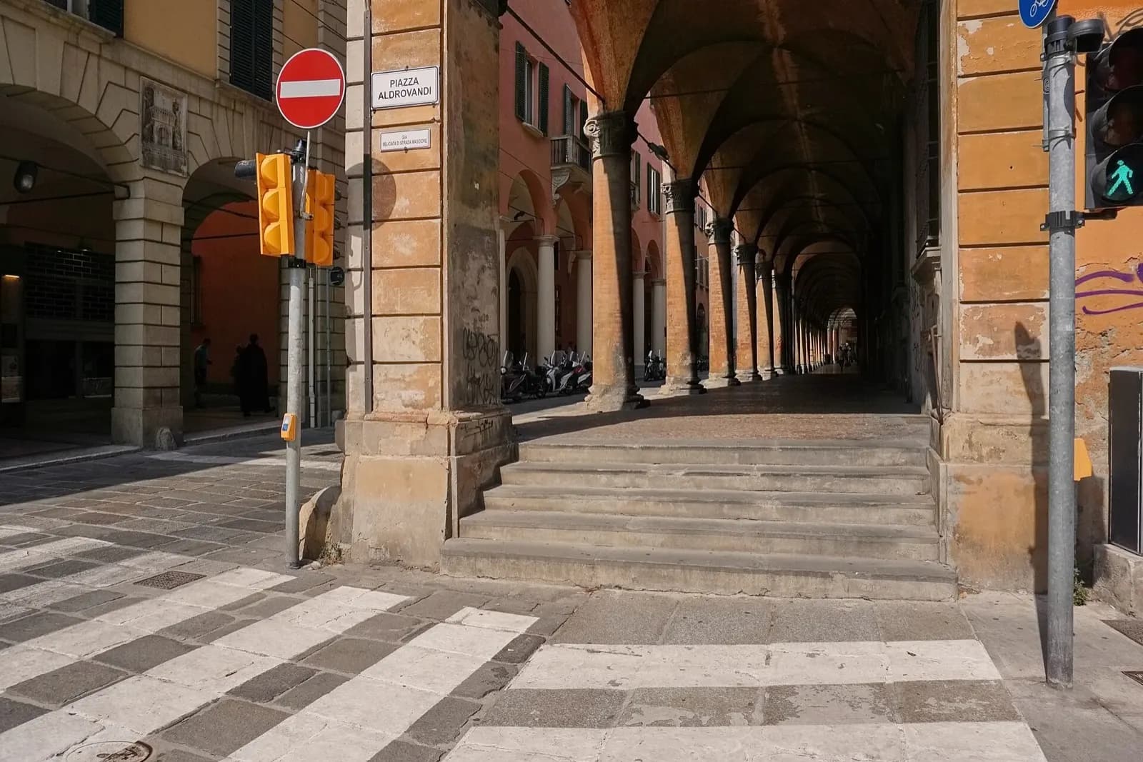 The arcaded porticoes of Strada Maggiore in Bologna, Italy