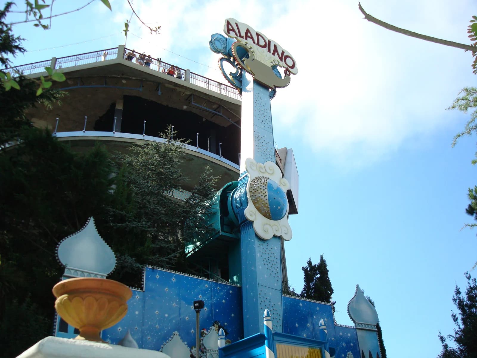 The Aladino ride turning at the Tibidabo amusement park above Barcelona