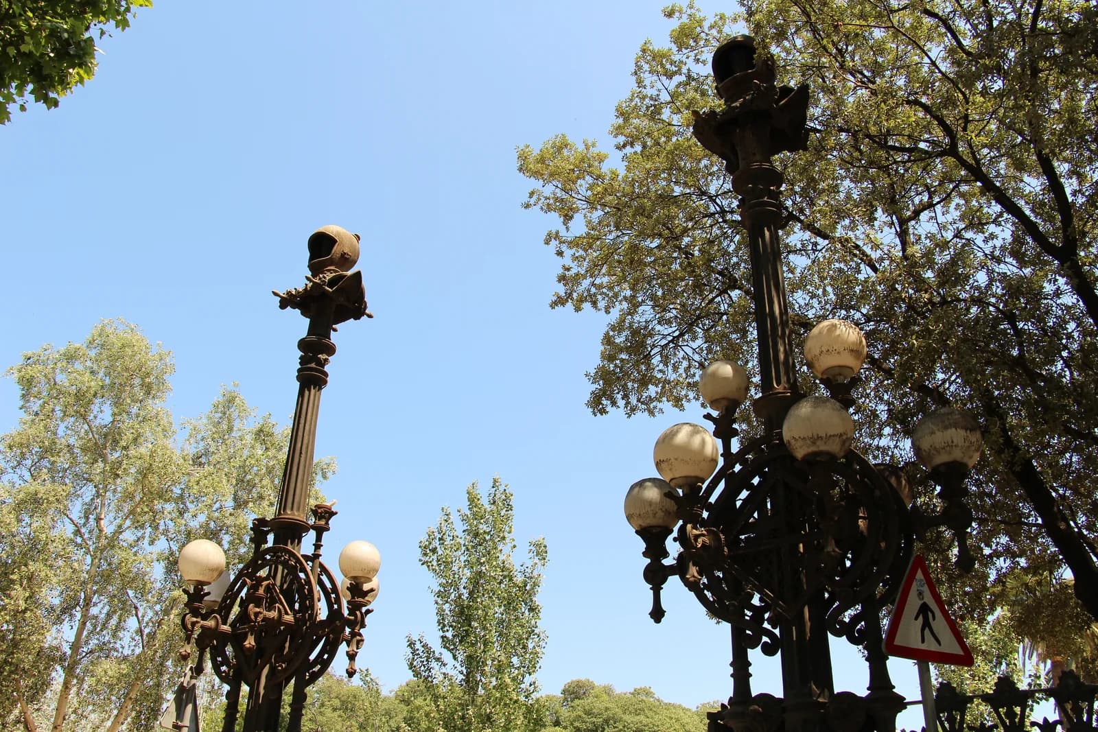 Palm trees and paths in Parc de la Ciutadella, the park that holds Barcelona Zoo