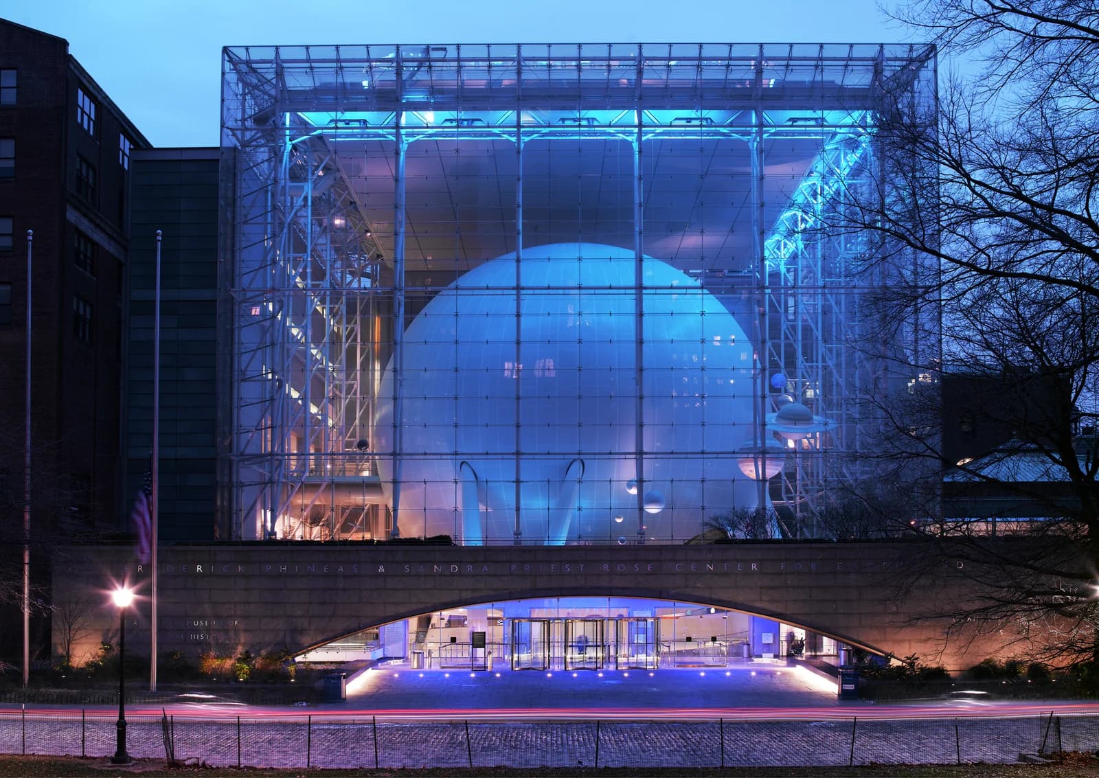 The glass cube of the Rose Center for Earth and Space at the American Museum of Natural History