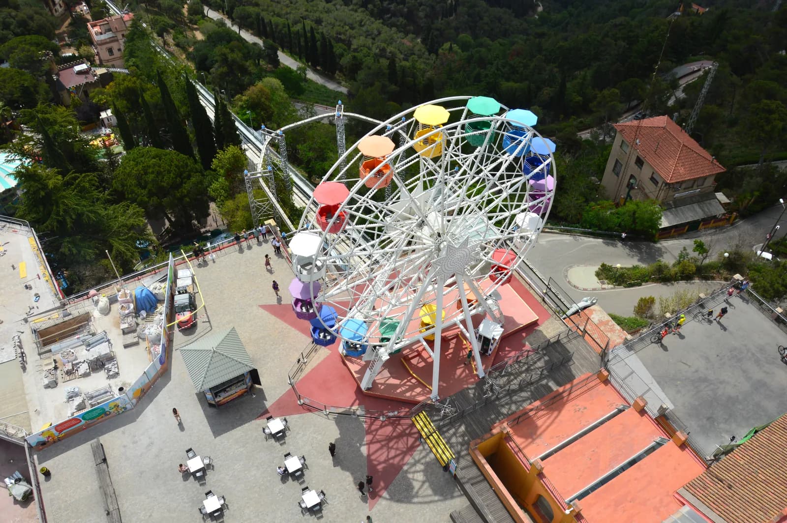The Giradabo ferris wheel at the Tibidabo amusement park above Barcelona