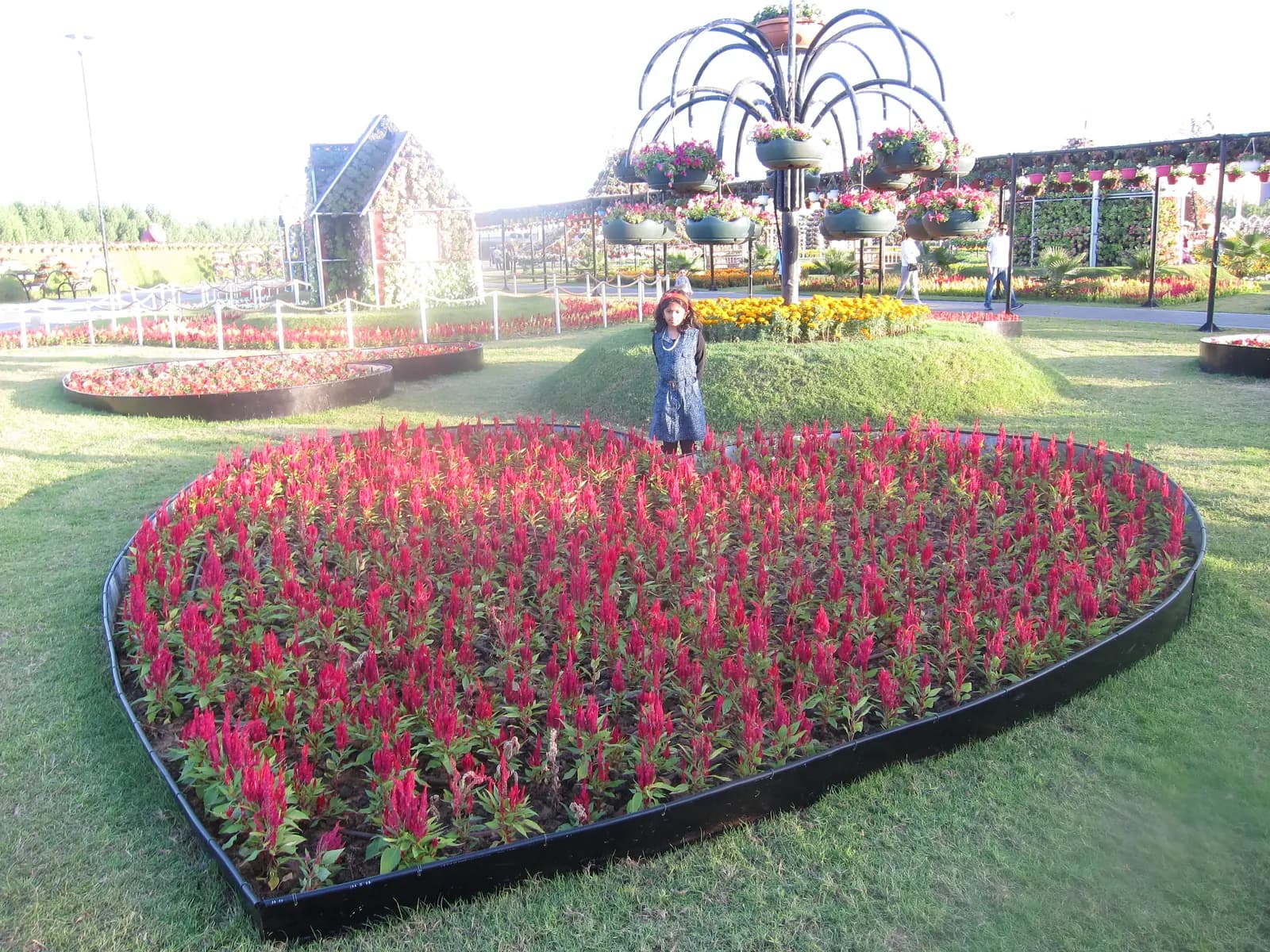 Flower sculptures at the Dubai Miracle Garden, one of the seasonal outdoor things to do in Dubai with kids